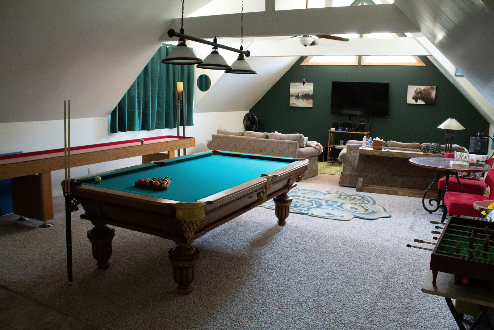 Billiard Table in Game Room Space