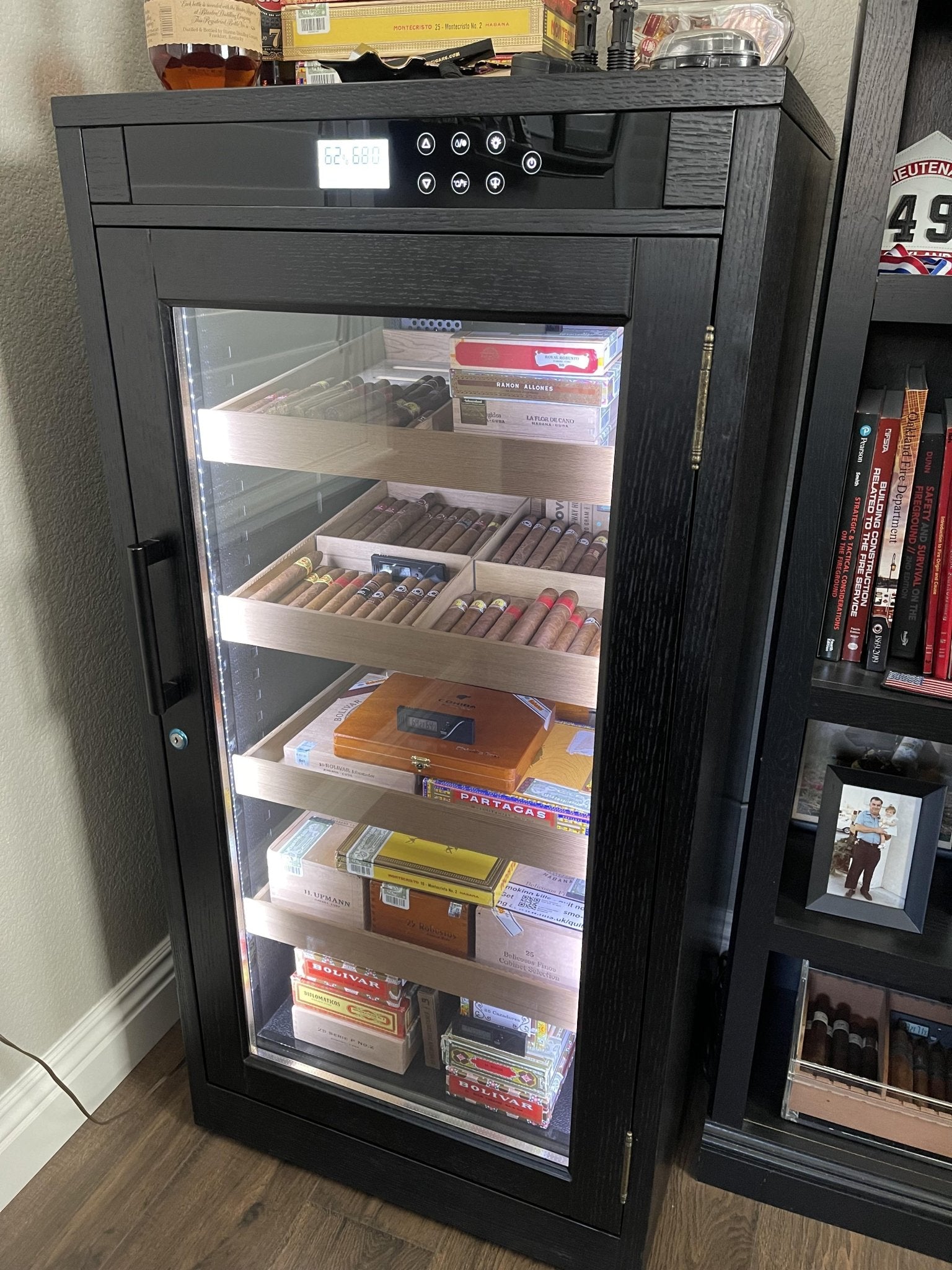 1250 Luxury Cigar Storage Espresso Electric Cigar Humidor - Redford Series by Prestige Import Group - Humidor