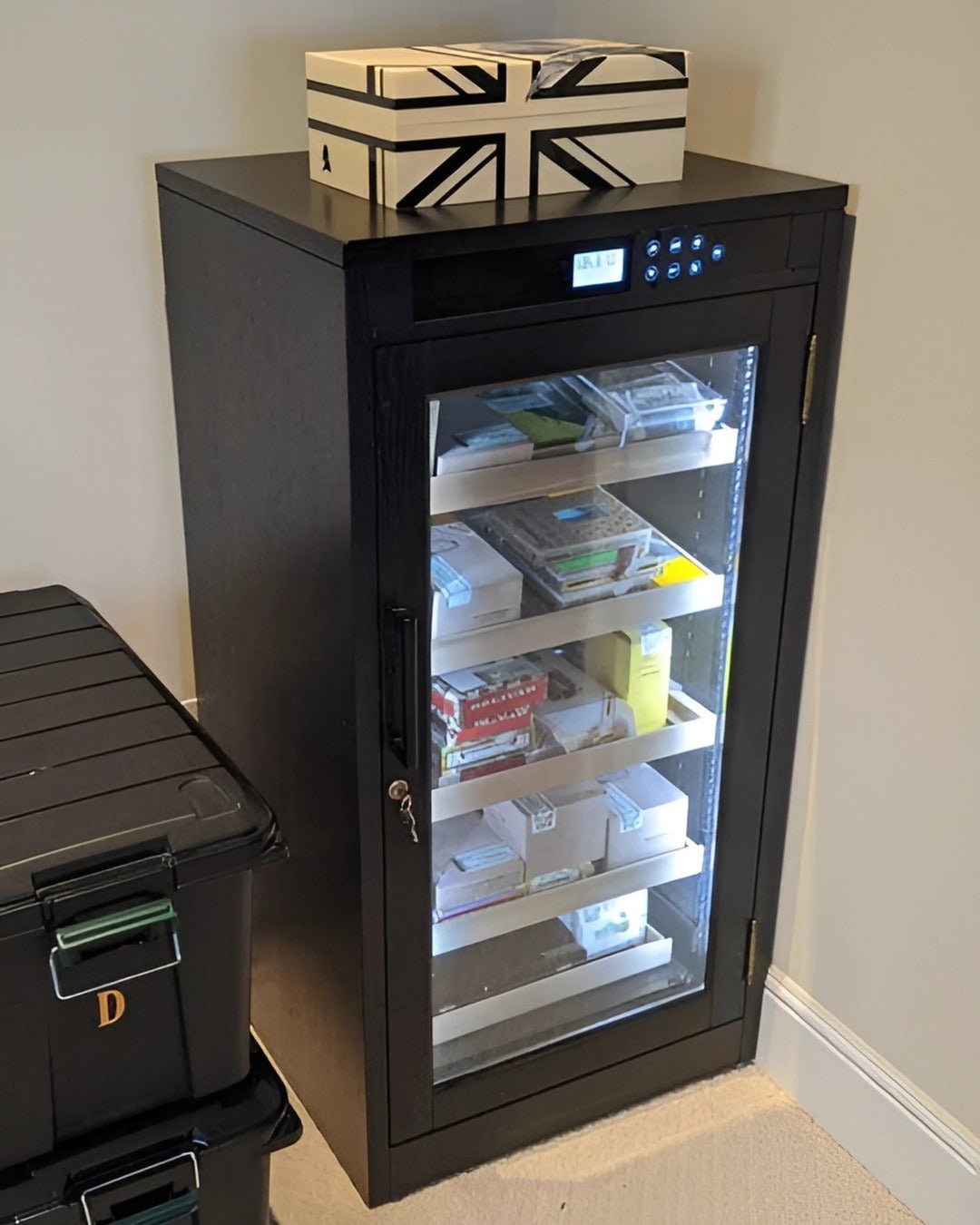 1250 Luxury Cigar Storage Espresso Electric Cigar Humidor - Redford Series by Prestige Import Group - Humidor