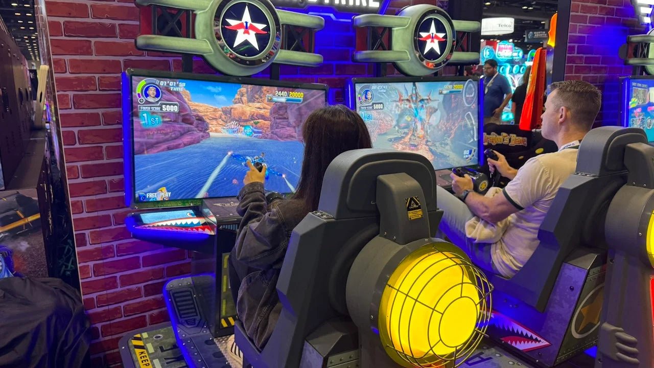 Air Strike - 2 Player Flying Simulator | Pendulum Motion | Optional Redemption by Lai Games - Video Game Arcade