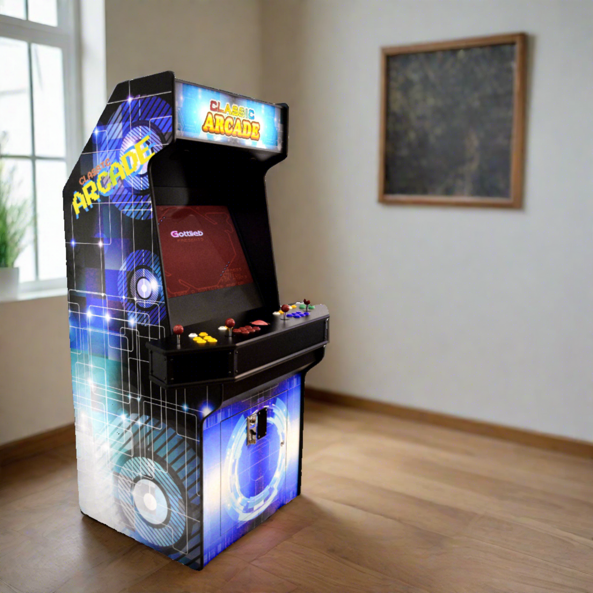 4-Player Full-Sized Upright Arcade Machine - 3,000 Games, 32" LCD & Trackball