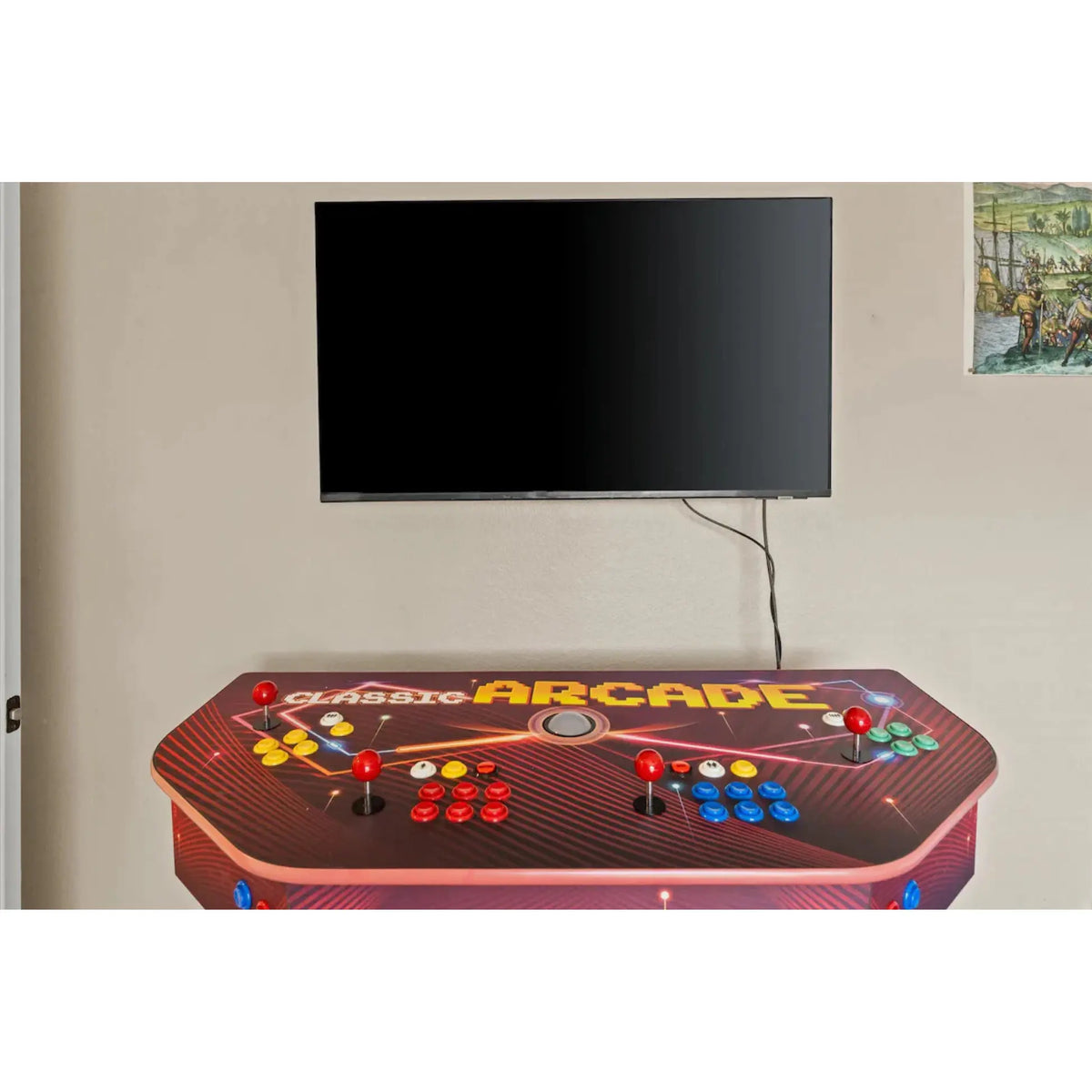 Arcade Game Machine for Home – Multicade 4 Player TV Arcade Console with 7,000 Games, Mrs. Pac-Man, Arcade Galaga, Street Fighter, Mortal Kombat & More