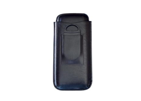 Leather 3-Cigar Travel Case with Cutter – Fits 54 Ring Gauge