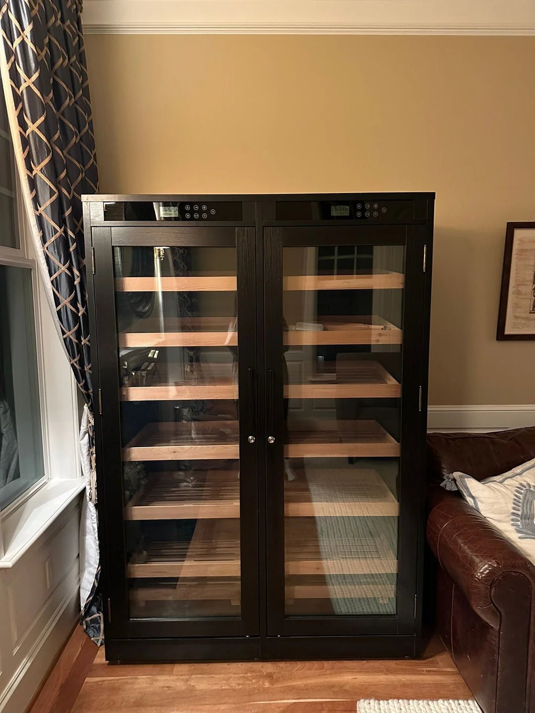 Large Cigar Humidor Cabinet 4000 Cigar Count Black Oak Cigar Humidor Cabinet - Reagan Lite by Prestige Import Group - Humidor