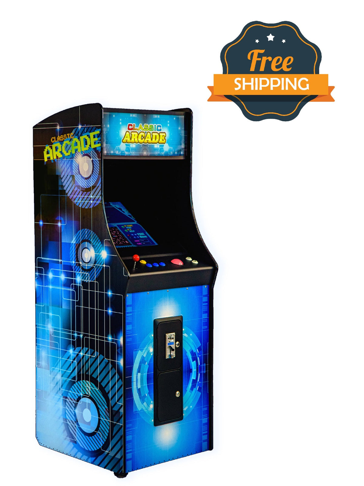 Full Size Upright Arcade Machine with 456 Classic & Golden Age Games and Dual Trackballs