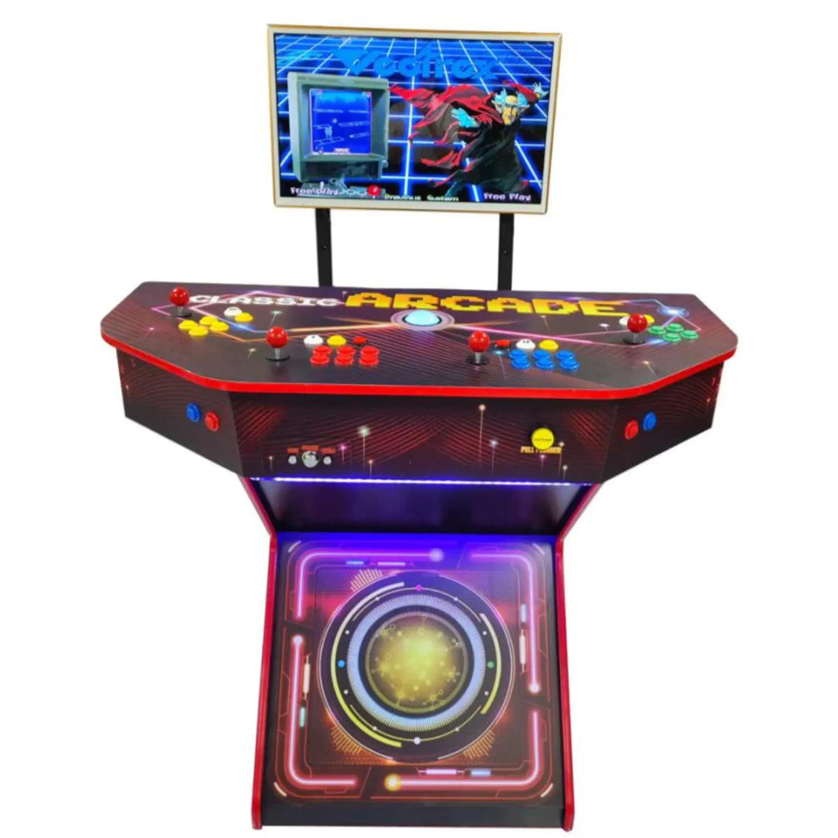 Arcade Game Machine for Home – Multicade 4 Player TV Arcade Console with 7,000 Games, Mrs. Pac-Man, Arcade Galaga, Street Fighter, Mortal Kombat & More