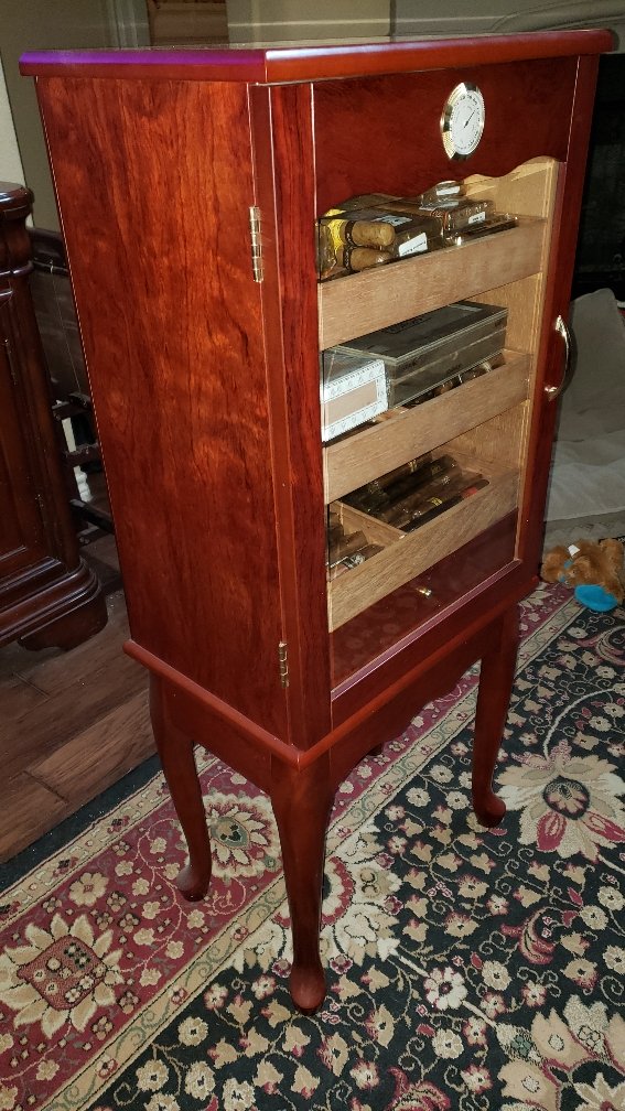 Belmont 600 cigar count storage humidor cabinet in bronze mahogany finish