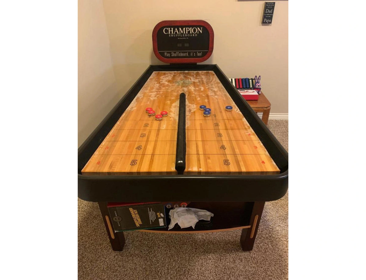 Shuffleboard Table for Sale – 7 ft Indoor Bar & Home Shuffleboard Table with Bumpers | Champion “The Bankshot”