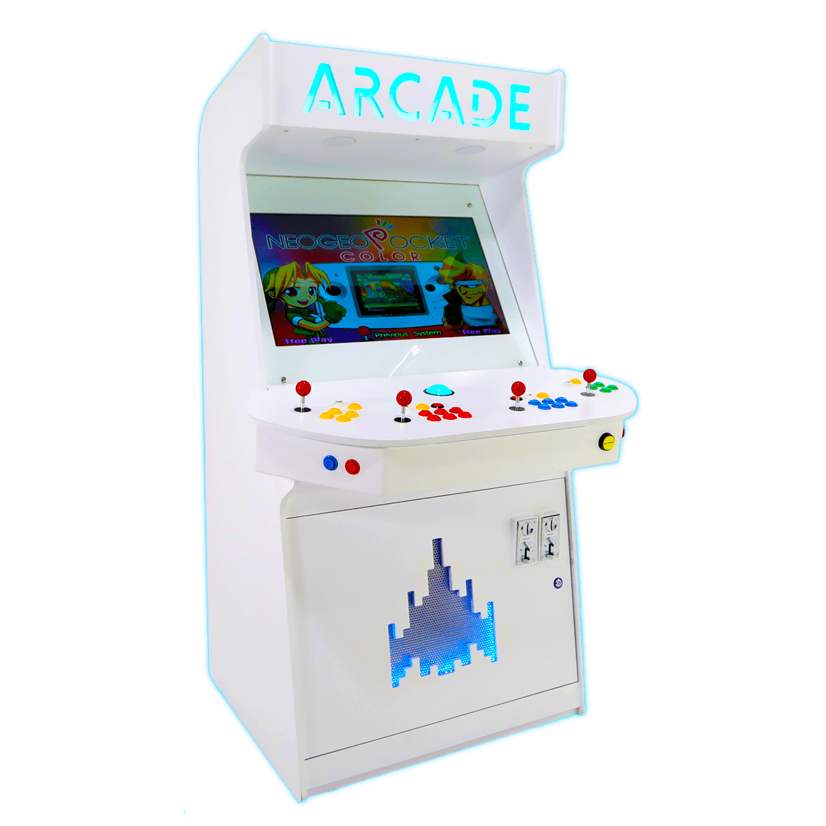 Arcade Machine for Home | 4 Player White Arcade Game Cabinet 7000+ Games 32" LCD by Game Room City - Arcade