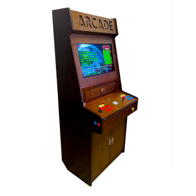 2-Player Upright Cabinet | Wood Grain Arcade Machine