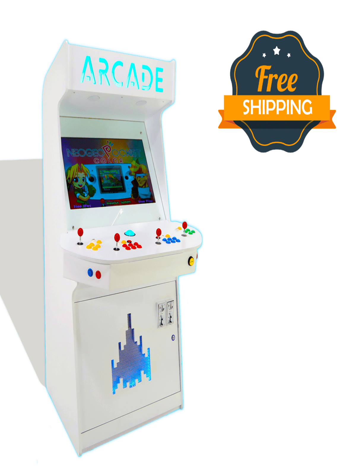 Arcade Machine for Home | 4 Player White Arcade Game Cabinet 7000+ Games 32" LCD by Game Room City - Arcade