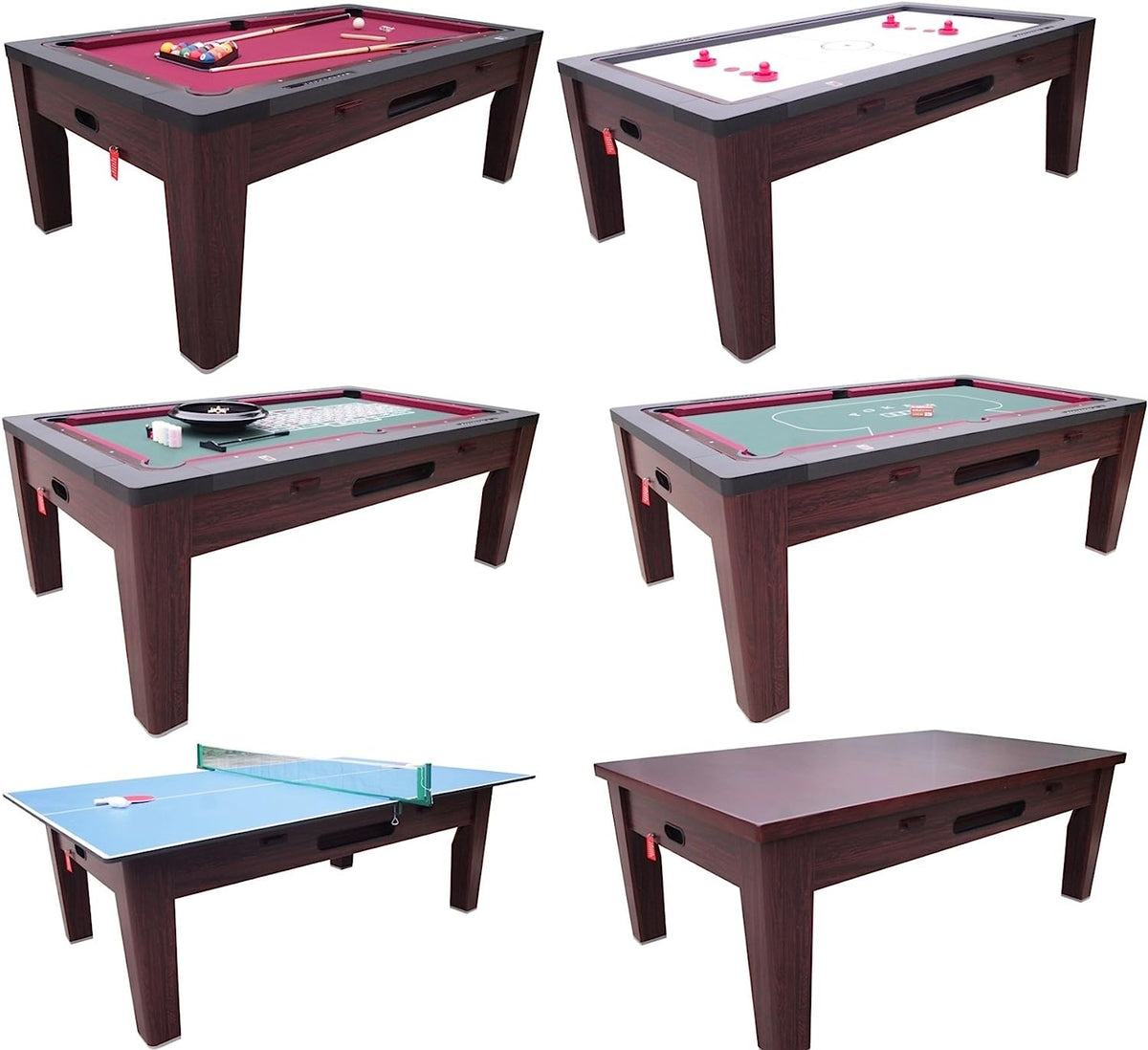 6-in-1 Multi-Game Dining Table &amp; Accessories by Berner Billiards.