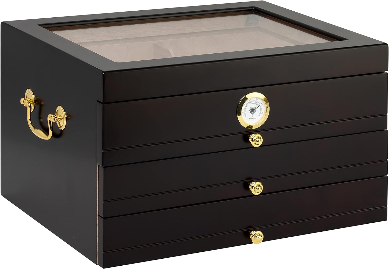 Palermo Glass Top 150 Cigar Brass Rings By Humidor Supreme.