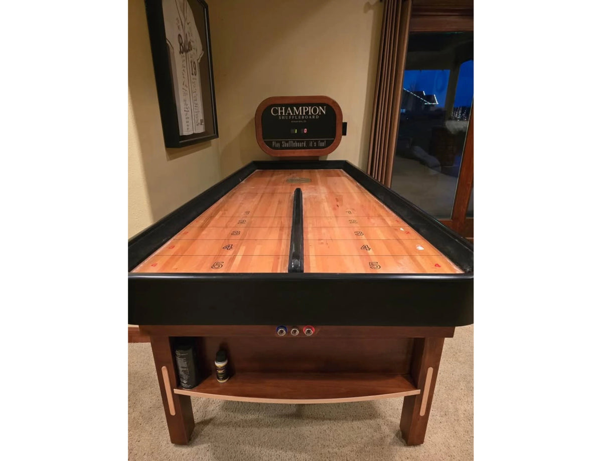 Shuffleboard Table for Sale – 7 ft Indoor Bar & Home Shuffleboard Table with Bumpers | Champion “The Bankshot”