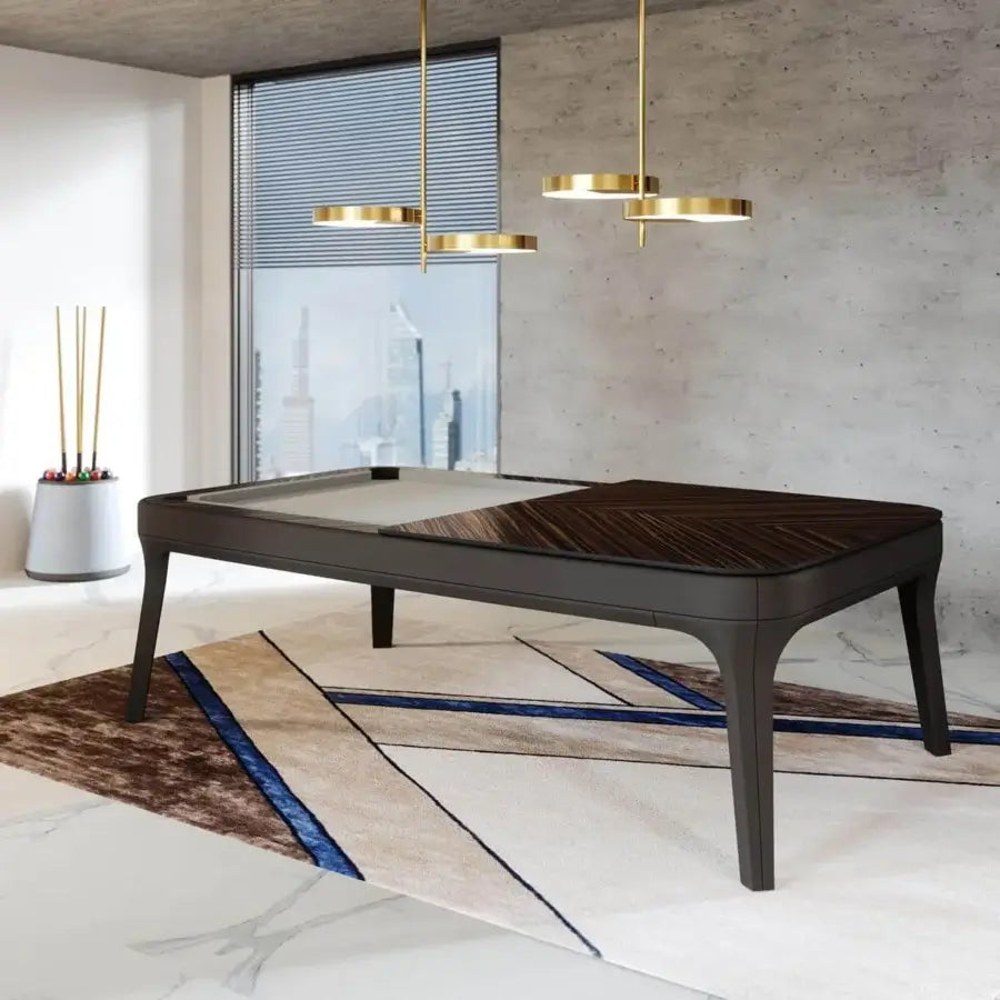 Morris Luxury Leather Pool Table – Handmade in California | Fully Leather-Wrapped | Professional Slate Billiards Table | Simonis Cloth | Custom Finishes &amp; Drop Pockets.