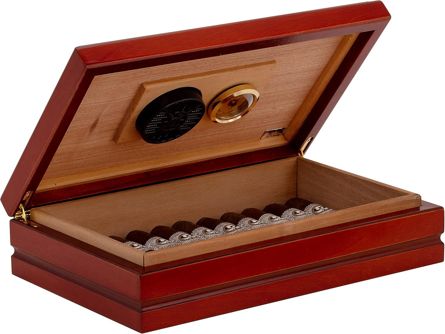 Riviera 10-30 Cigar Humidor by Humidor Supreme, Rich Cherry Wood