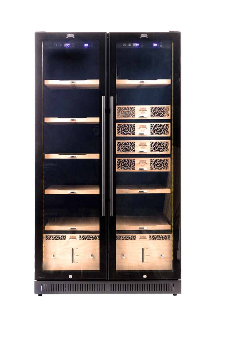 9200 Series Double Door Electronic Humidor Cabinet | 3,700–6,800 Cigar Capacity | Dual Digital Climate Control