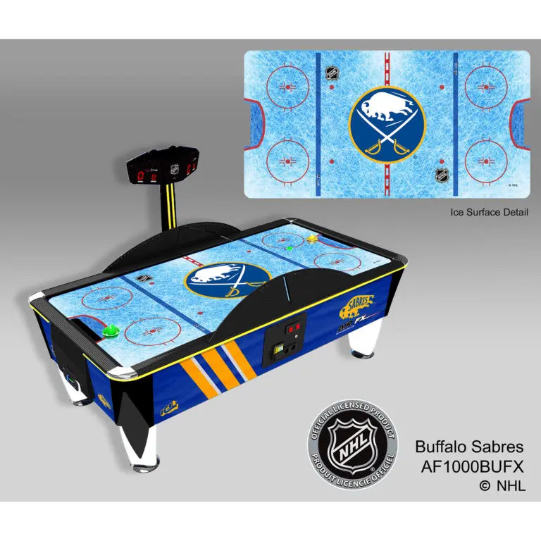 NHL Team Air FX Full Size Air Hockey Table – 8&#39; LED Playfield | Official NHL Licensed | Custom Team Logos &amp; Jersey Graphics | ½&quot; Thick Surface | Commercial-Grade Arcade Game
