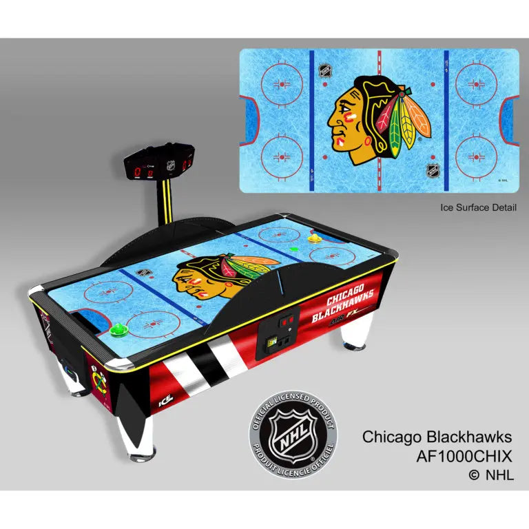 NHL Team Air FX Full Size Air Hockey Table – 8&#39; LED Playfield | Official NHL Licensed | Custom Team Logos &amp; Jersey Graphics | ½&quot; Thick Surface | Commercial-Grade Arcade Game