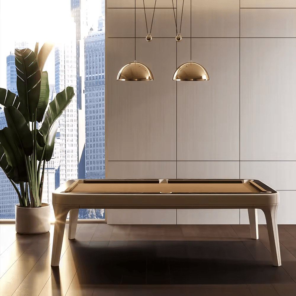 Morris Luxury Leather Pool Table – Handmade in California | Fully Leather-Wrapped | Professional Slate Billiards Table | Simonis Cloth | Custom Finishes &amp; Drop Pockets.