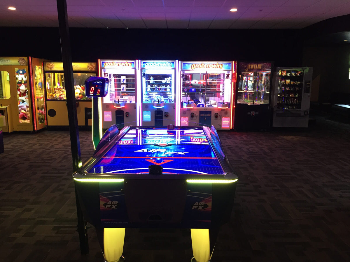 NHL Team Air FX full-size 8-foot air hockey table with LED playfield and custom team graphics