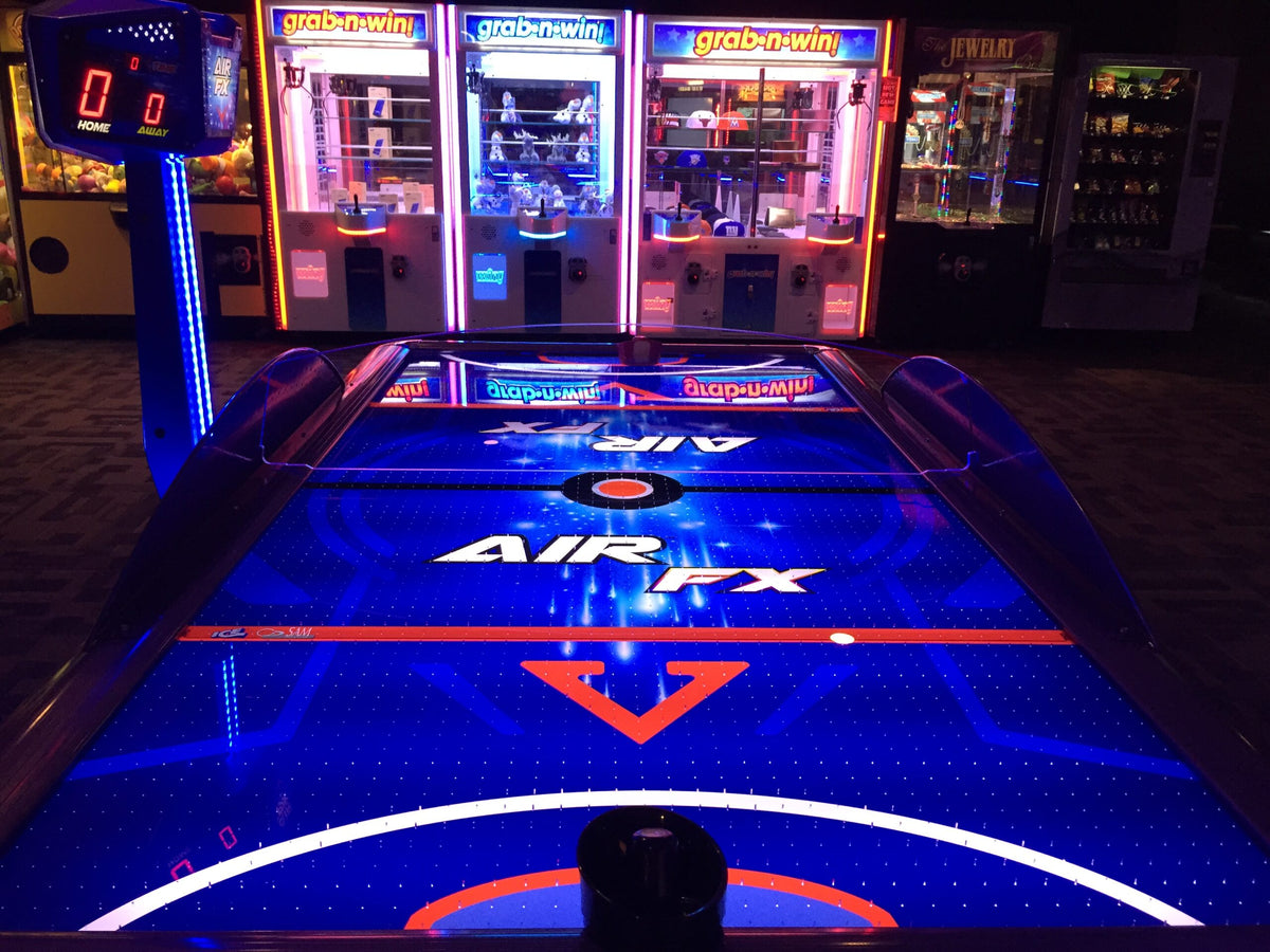 NHL Team Air FX full-size 8-foot air hockey table with LED playfield and custom team graphics