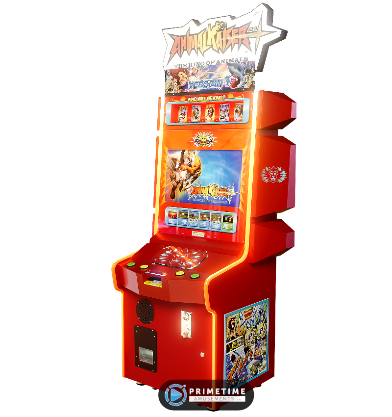 Bandai Namco Animal Kaiser Plus Arcade Card Battle Game – Collectible Card Dispenser | HD Animated Battles | Ticket Redemption | Compact Kid-Friendly Cabinet.