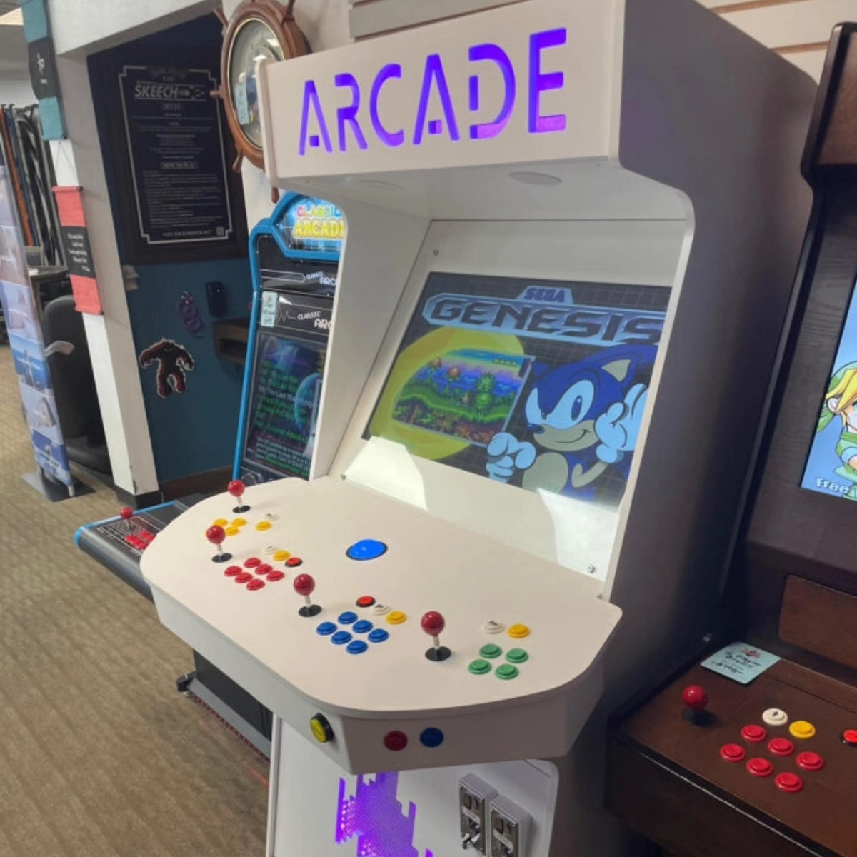 Arcade Machine for Home | 4 Player White Arcade Game Cabinet 7000+ Games 32" LCD by Game Room City - Arcade