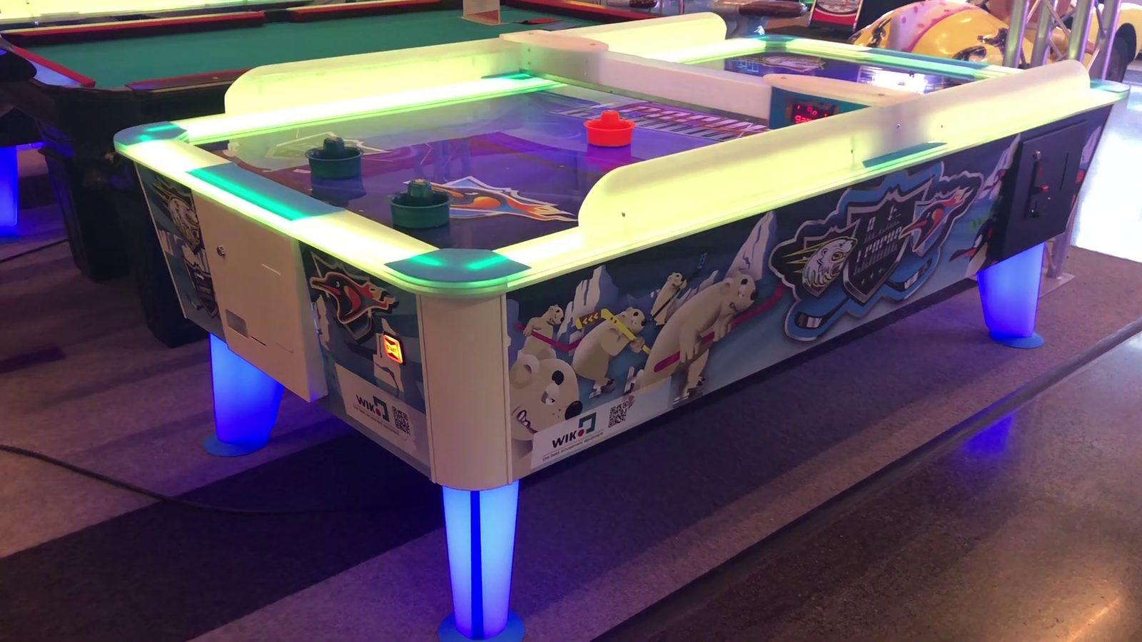 Arctic Air Hockey - Two Player Game Table | Waterproof Design | LED Lights by Kalkomat - Video Game Arcade