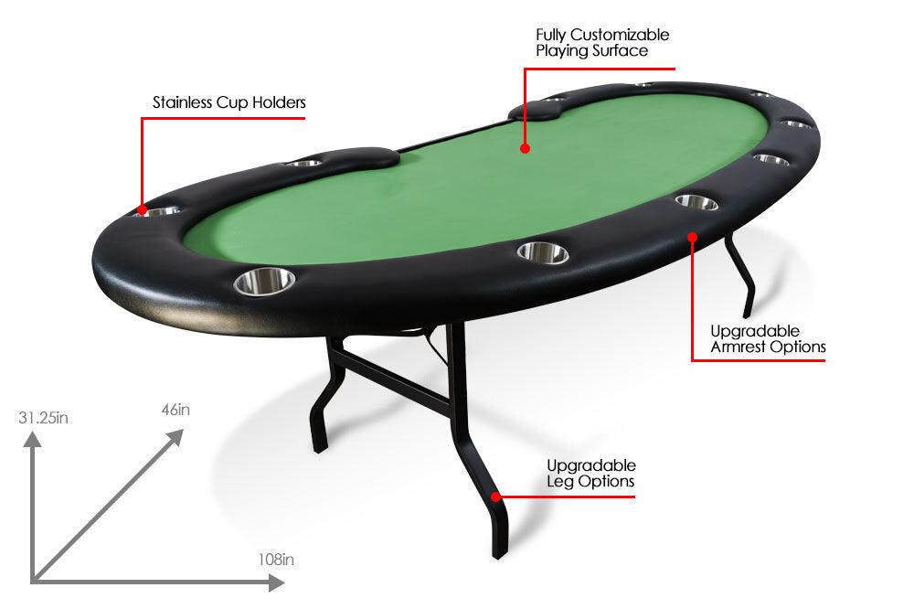 BBO Prestige Folding Leg Poker Table with durable folding metal legs