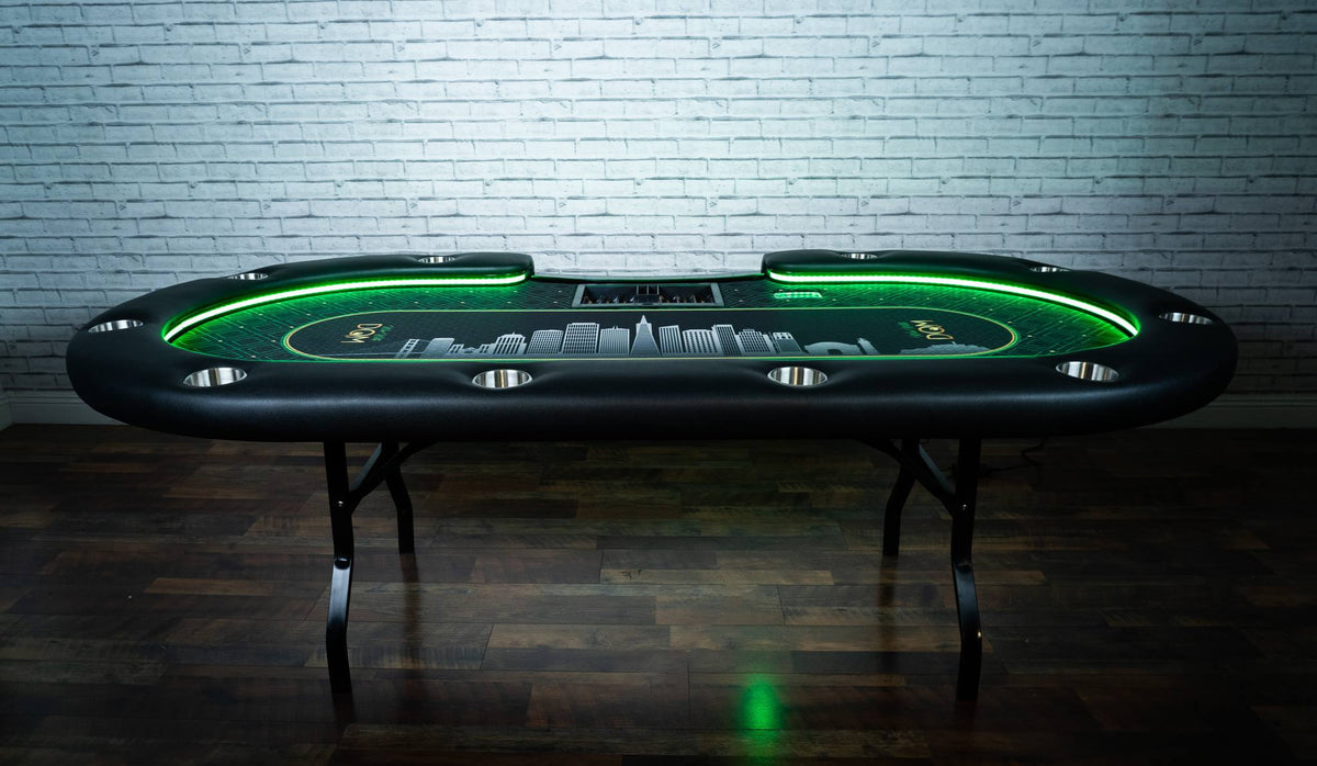 BBO The Aces Pro Alpha Poker Table with stainless steel cup holders 