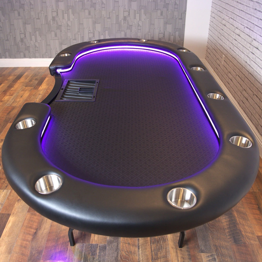 Top view of BBO The Aces Pro Alpha Poker Table with modern pedestal base