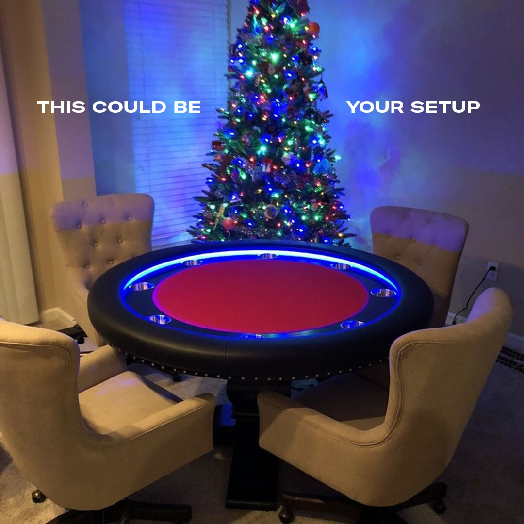 BBO The Ginza LED Poker Table with illuminated LED lighting