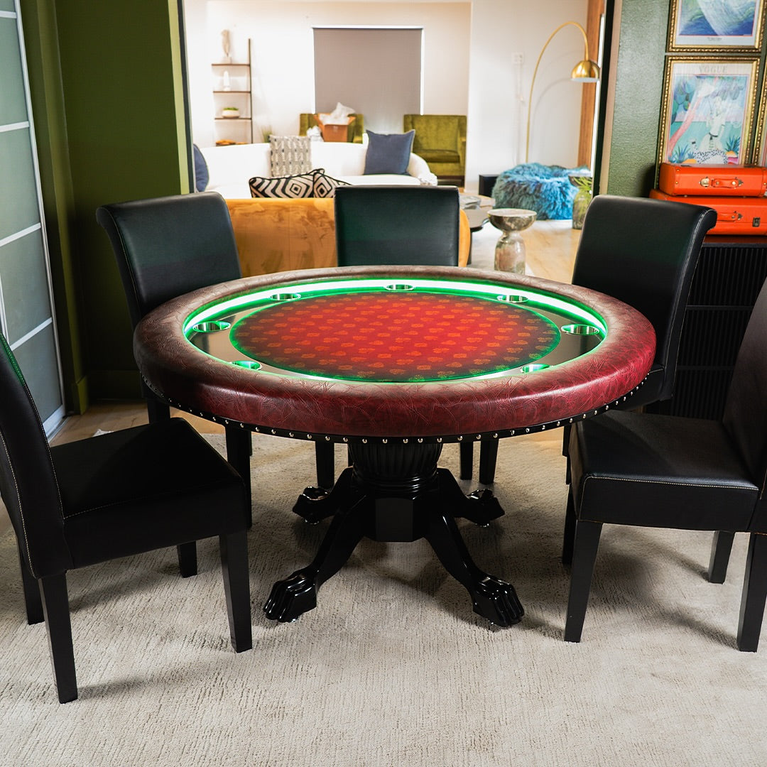 BBO The Ginza LED Poker Table with illuminated LED lighting