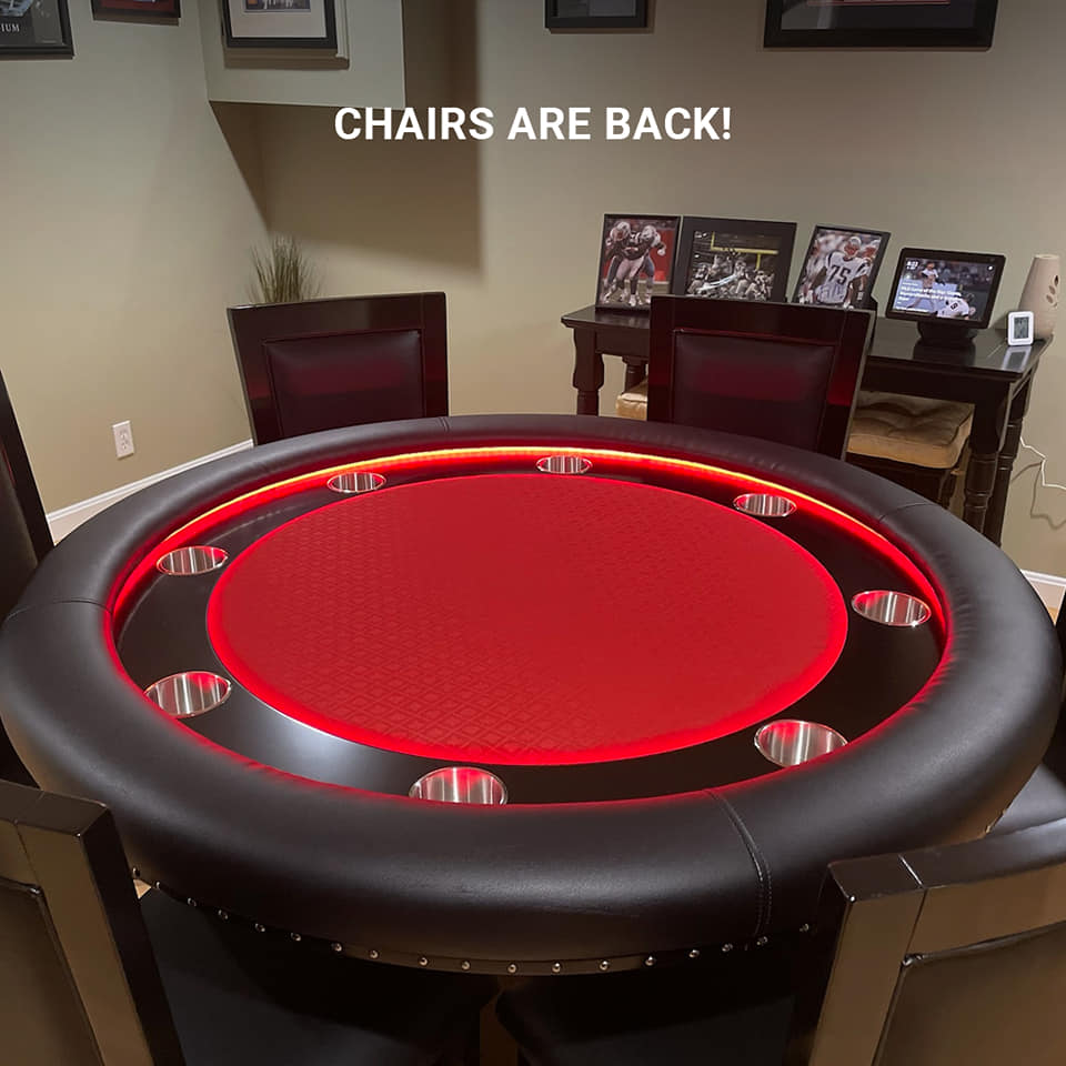 BBO The Ginza LED Poker Table with illuminated LED lighting
