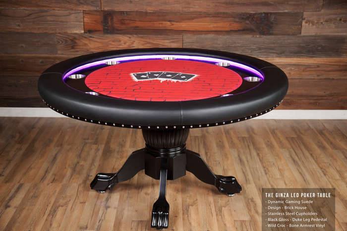 BBO The Ginza LED Poker Table with illuminated LED lighting