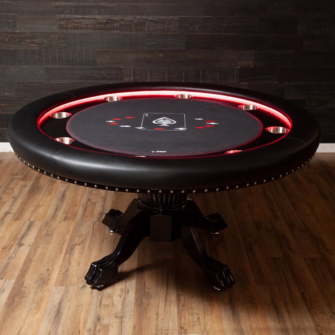 BBO The Ginza LED Poker Table with illuminated LED lighting