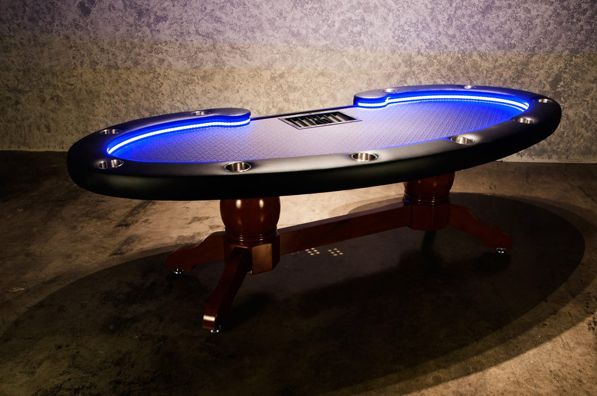 BBO The Lumen HD LED Poker Table with glowing LED lighting