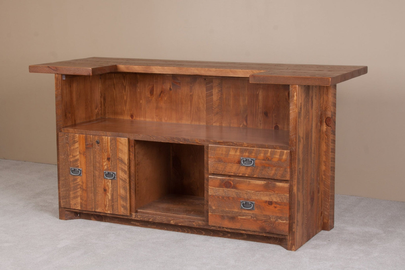 84" Handcrafted Barnwood Bar - Lodge - Style Pine Bar by Viking Log Furniture - Bar Table