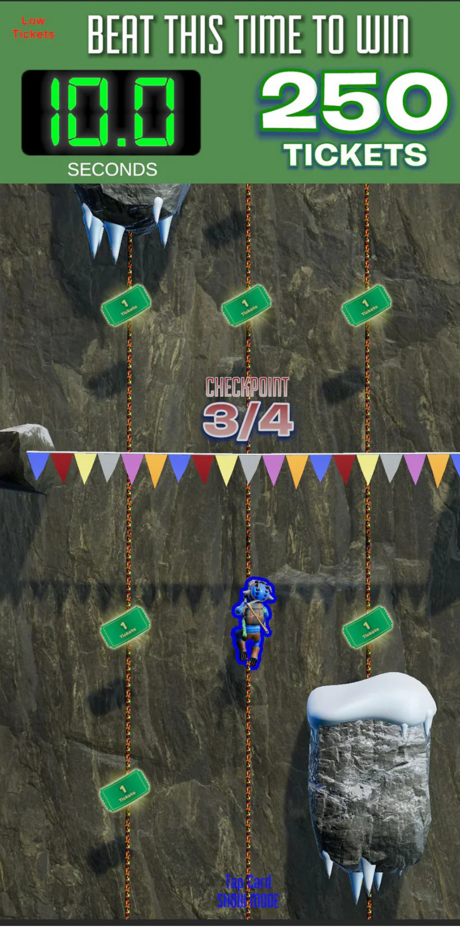 Goatz N Ropes 1-player rope climbing arcade machine with goat-themed graphics and ticket redemption gameplay