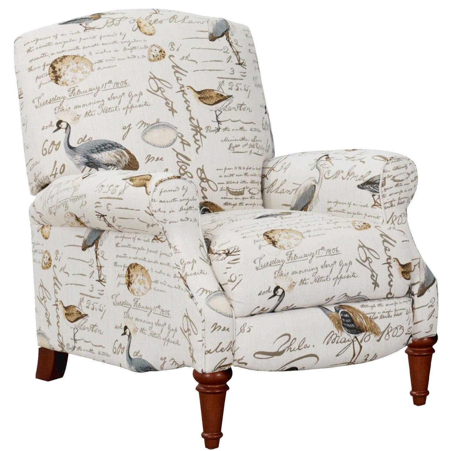 Bird Script/ Birdsong Seamist Pushback Recliner by Sunset Trading