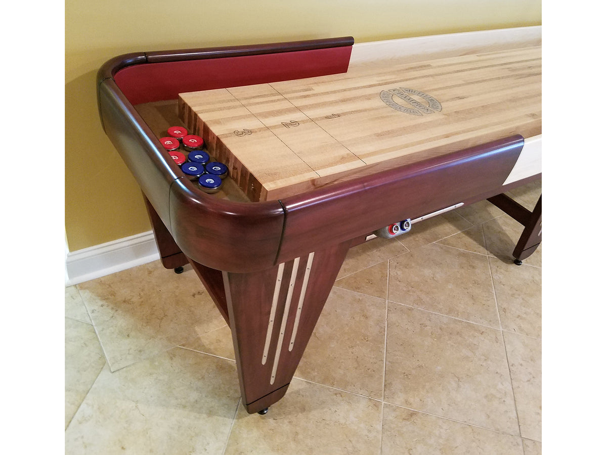 Charleston shuffleboard table with vintage 1940s Art Deco design and champion-quality playfield