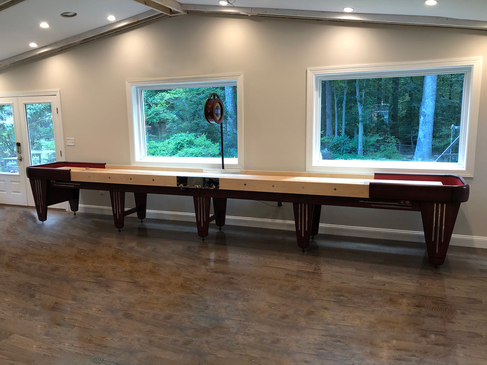 Charleston shuffleboard table with vintage 1940s Art Deco design and champion-quality playfield