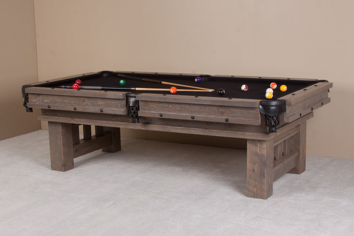 Barnwood Cheyenne Rustic Pool Table in grey color