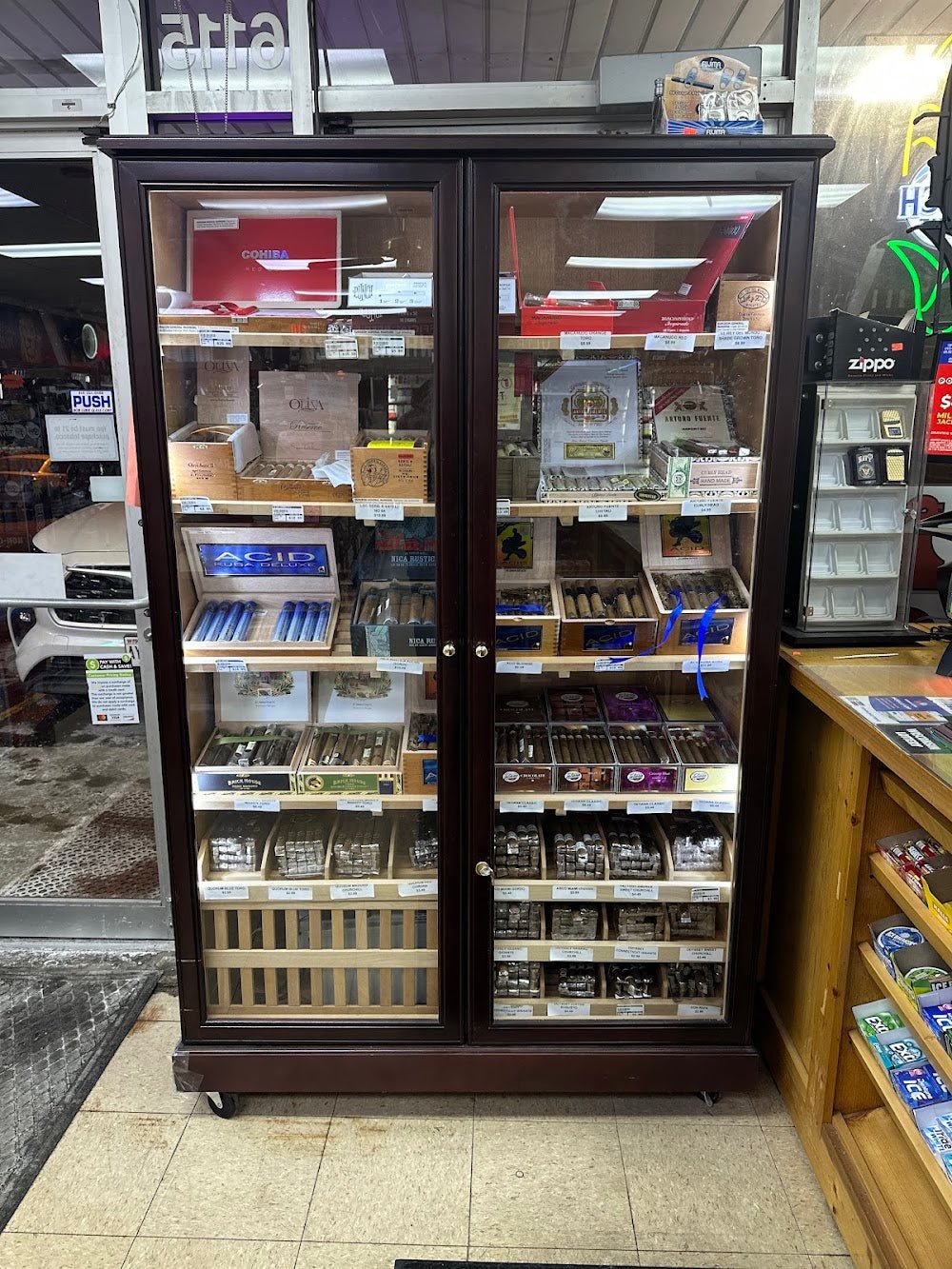 Commercial Display 4000 Standing Cabinet Humidor - Dark Mahogany by Quality Importers - Humidors