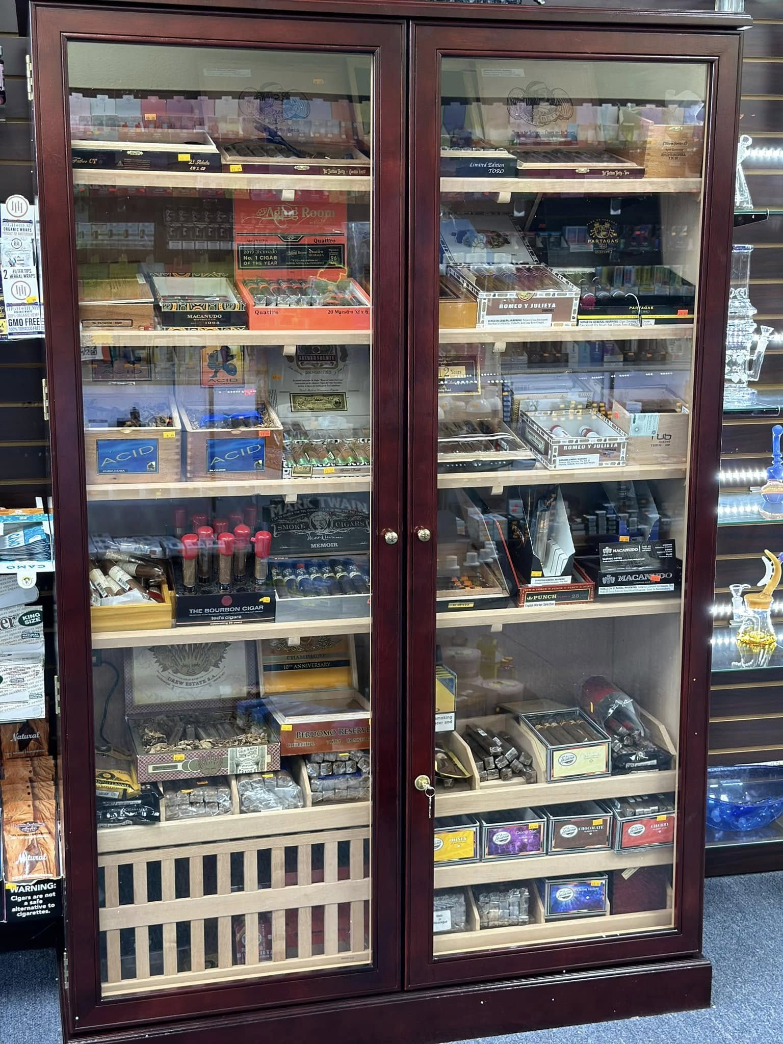 Commercial Display 4000 Standing Cabinet Humidor - Dark Mahogany by Quality Importers - Humidors