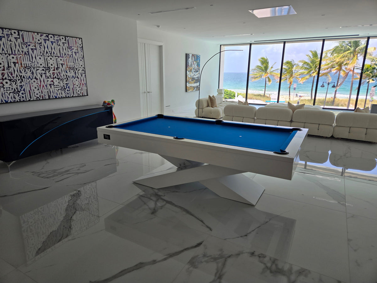 Ultimate Modern Luxury Slate Pool Table | Solid Hardwood | Leather Pockets.