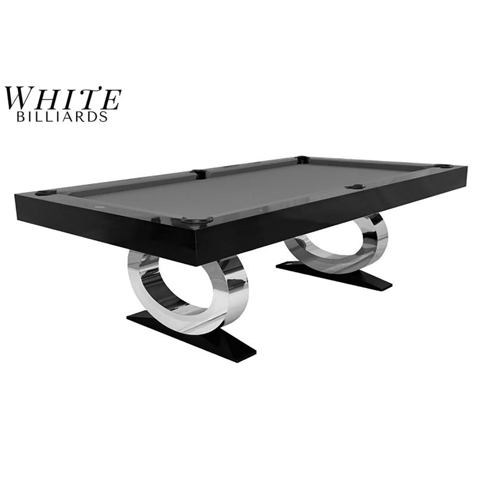 Daphne Modern Luxury Billiards Table – Solid Hardwood Slate Pool Table | Leather Drop Pockets | Matte or High-Gloss Finish.