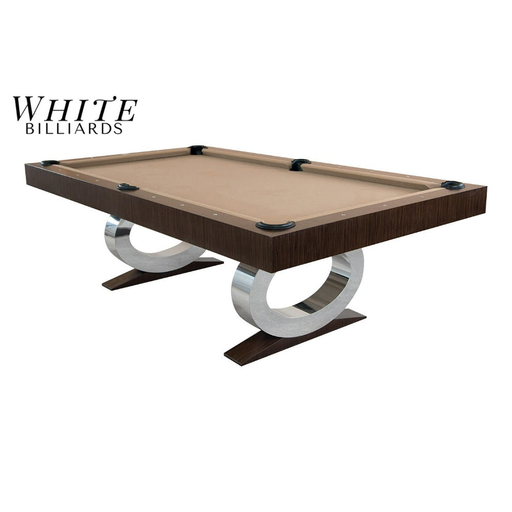 Daphne Modern Luxury Billiards Table – Solid Hardwood Slate Pool Table | Leather Drop Pockets | Matte or High-Gloss Finish.