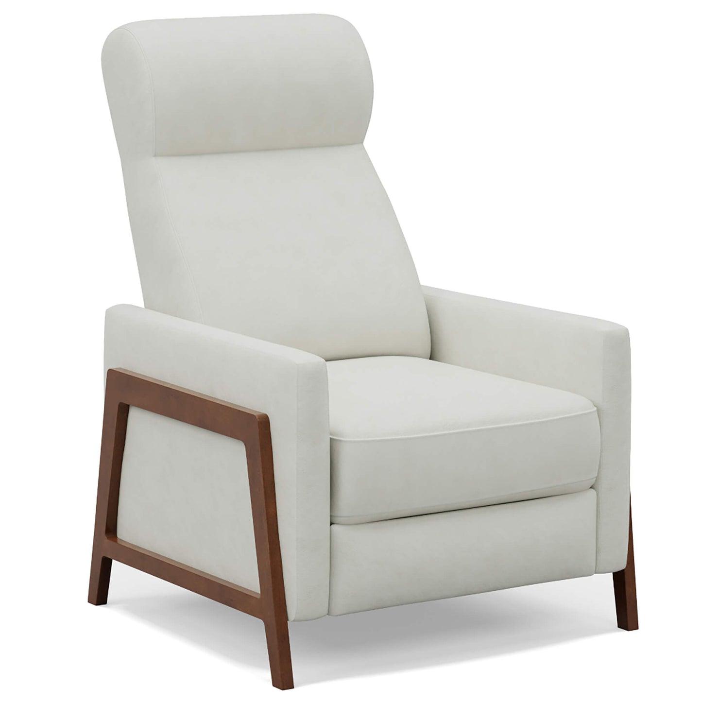 Edge Pushback Leather Recliner in White or Grey by Sunset Trading